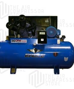 10HP Horizontal 3 Phase Power 36CFM @ 100psi w/Mag Starter (200psi max) Two Stage