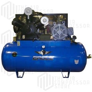 15HP Horizontal 3 Phase Power CFM @ 100psi w/Mag Starter (200psi max) Two Stage