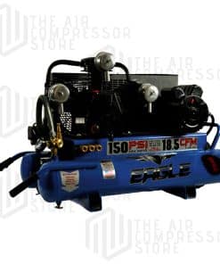 5 HP Twin Tank Wheelbarrow 220V 18.5 CFM @ 100psi (150psi max)