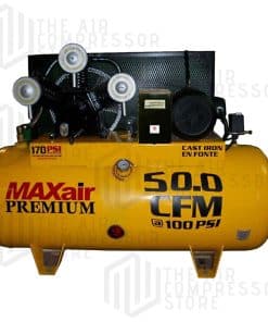 10HP Horizontal Single Phase Power 50 CFM @ 100psi w/Mag Starter (170psi max) 208 volt