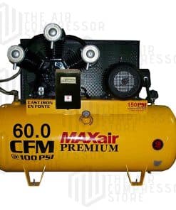 15HP Horizontal 3 Phase Power 60 CFM @ 100psi w/Mag Starter (150psi max) 208 volt