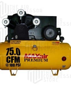 20HP Horizontal 3 Phase Power 75 CFM @ 100psi w/Mag Starter (150psi max) 208 volt