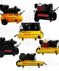 MAXAIR GASOLINE PORTABLE COMPRESSOR (HIGH PRESSURE, HIGH VOLUME SINGLE STAGE COMPRESSORS)